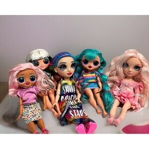 Lot of 5 MGA High Fashion Dolls Dressed Used Extra Accessories Mixed Lot